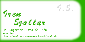 iren szollar business card