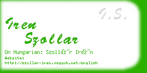 iren szollar business card